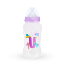 Load image into Gallery viewer, Wide Neck Feeding Bottle - Vowel Series 10oz